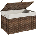 HOOBRO Storage Basket with Lid, 17.2 Gallon Wicker Basket, Handwoven Blanket by HOOBRO