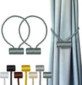 Hion Magnetic Curtain Tiebacks Gray Blue 2pcs, Curtain Tiebacks Buckles by Hion