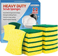 HOMERHYME Heavy Duty Cellulose Scrub Sponges, 12 Pack Dual-Sided Multipurpose by HOMERHYME