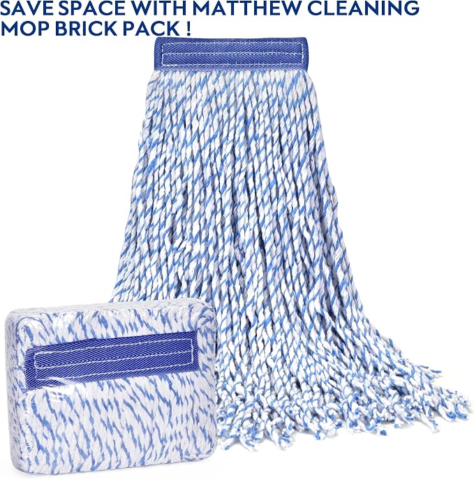 Matthew Cleaning Looped-Open Cotton Wet Mop 1.25'' Universal Headband Heavy - Image 5