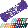 TECEUM Cotton Rope 3/16” – 100 FT – Strong All-Purpose Braided Rope – Natural by TECEUM