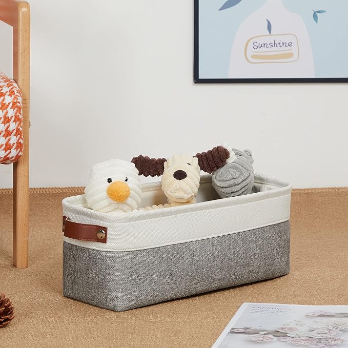 DULLEMELO Small Storage Baskets 15"x6"x5.5", Fabric Storage Bins - Image 8
