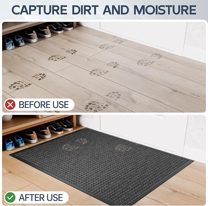 Amyracel Front Door Mat Outside Entrance, Heavy Duty Rubber Backing Door Mats - Image 3