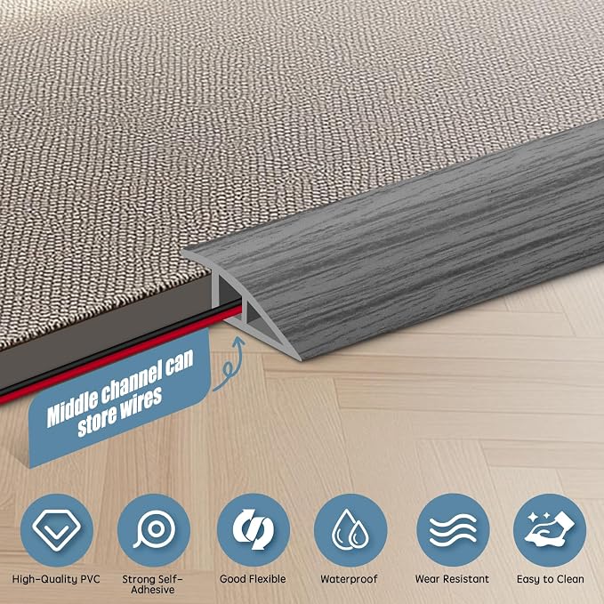 Floor Transition Strip Door Threshold 39" Floor Transition Reducer Trim on The - Image 3
