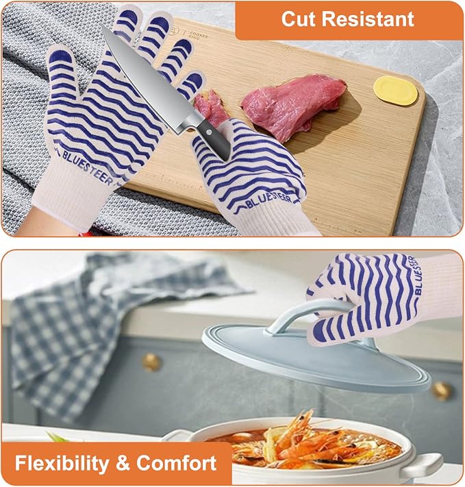 Oven Gloves 932°F Heat Resistant Oven Mitts - Image 5