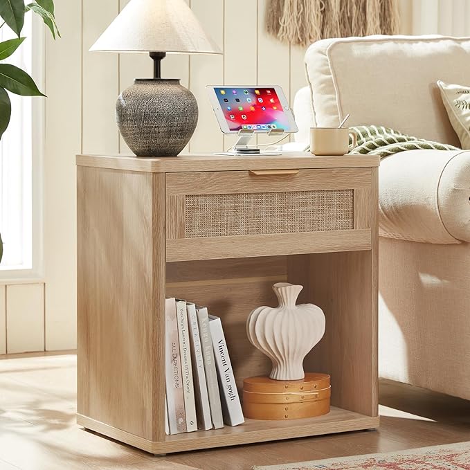 LEYAOYAO Rattan Nightstand by LEYAOYAO-Findtheshiningpointofyourideallife%EF%BC%81