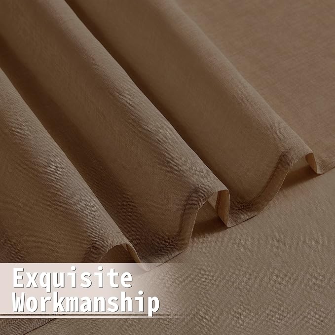 Tollpiz Short Sheer Door Curtains Closet Linen Textured Curtains Sheer Doorway - Image 7