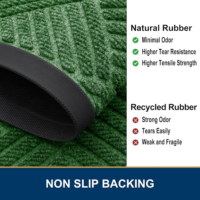 Smiry Front Door Mat Outside Entrance, Heavy Duty Outdoor Indoor Mat, Natural - Image 5