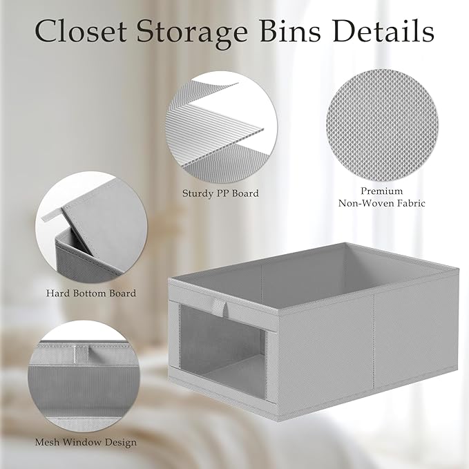Criusia 6 Pack Linen Closet Organizers and Storage, Large Linen Closet Baskets - Image 4