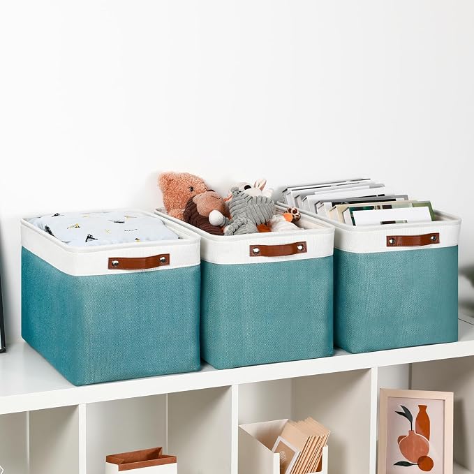 DULLEMELO Large Storage Basket, Collapsible Storage Bins Decorative Storage - Image 2