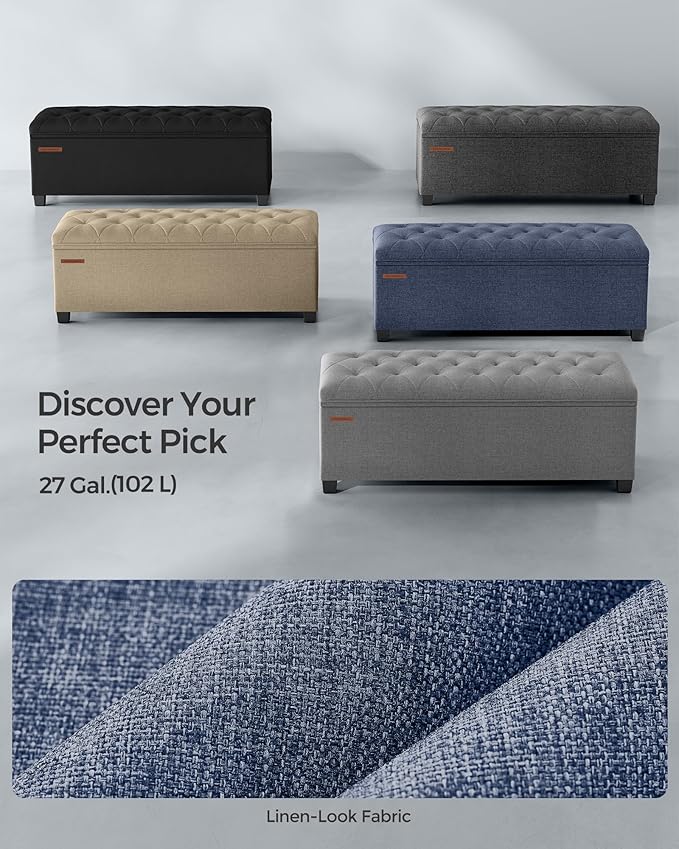 SONGMICS Storage Ottoman Bench, Foot Rest - Image 6