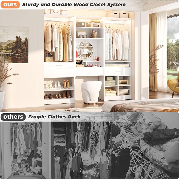 Unikito 75” Modular Closet System, Freestanding Closet Organizer - Image 6