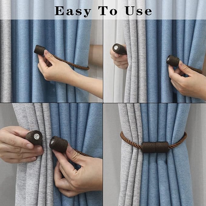 2 Pack Strong Magnetic Curtain Tiebacks Outdoor Elegant Decorative Tie Backs - Image 4