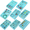 8 Pcs Velvet Jewelry Tray Stackable Jewelry Drawers Organizer Trays Rings by 7COLORSKY