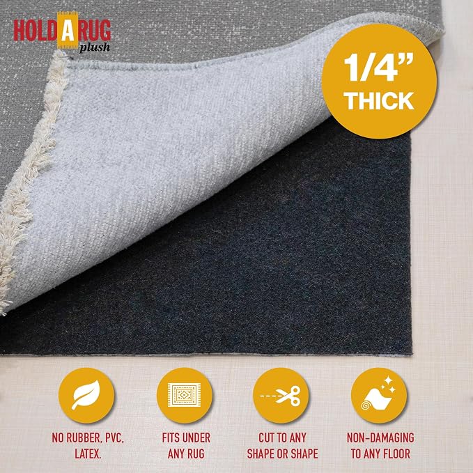 Hold-a-Rug Plush 2' x 12' Nonskid, Nonslip Rug Pad, Reversible Gripper - Image 2
