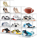 12 Pack Shoe Organizer Clear Plastic Stackable Shoe Storage Boxes by EDSFAM