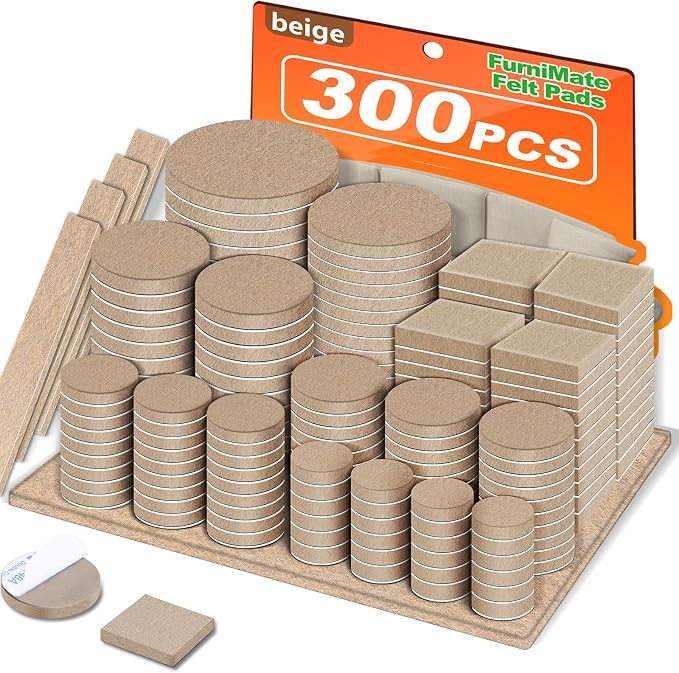 Felt Furniture Pads 300 Pieces, Furniture Pads by FurniMate