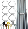 Hion Magnetic Curtain Tiebacks Grey 6 Pack, Curtain Tiebacks Buckles Holdbacks by Hion