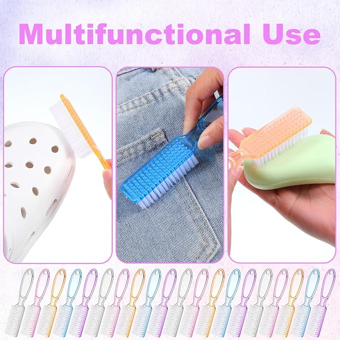 50 Pcs Handle Grip Nail Scrubber Brushes, Manicure Pedicure Cleaning Brushes - Image 4