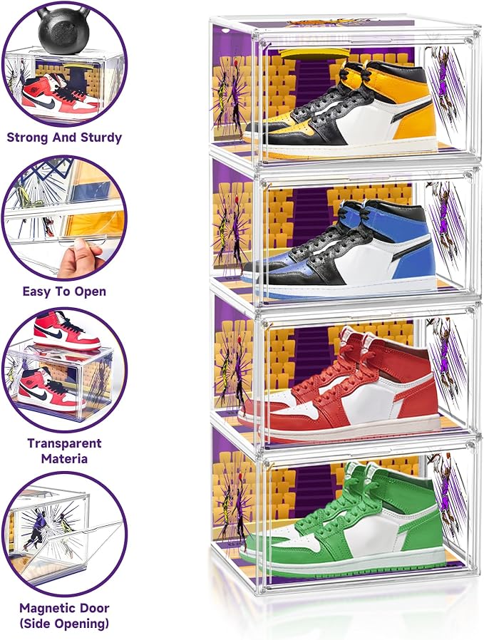 Acrylic Shoe Box Clear Plastic Stackable Storage Boxes - Image 4