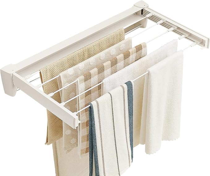 JOOM Laundry Drying Rack Collapsible, Wall Mounted Drying Rack, Clothes Drying by JOOM