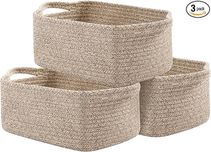 OIAHOMY Cotton Rope Baskets, Woven Baskets by MasterofSpaceOptimization