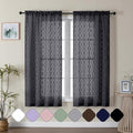 Aiyufeng Black Sheer Curtains 63 Inch Length 2 Panels Set, Solid Airy Light by Aiyufeng