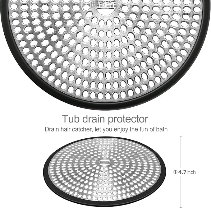 LEKEYE Shower Drain Hair Catcher | Strainer | Shower Stall Drain Cover | - Image 3