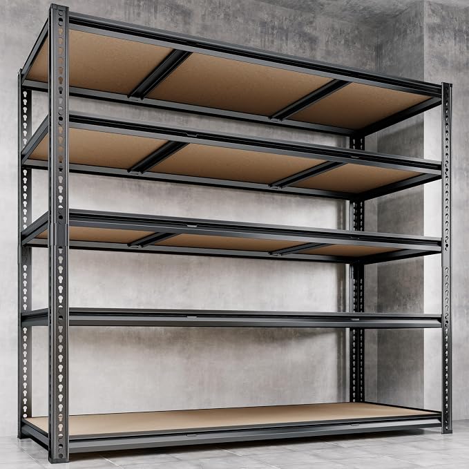 48"W Garage Shelving, 3050LBS Storage Shelves heavy duty, 5 Tier Metal Shelving - Image 9