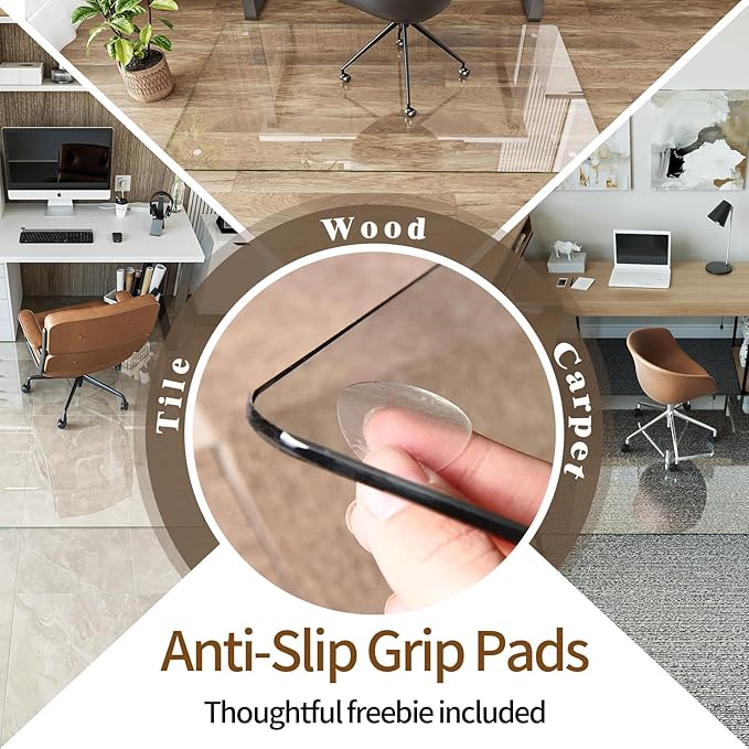 Koonmi Tempered Glass Chair Mat 44"x58" - Image 5