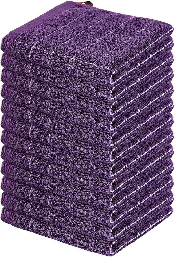 Homaxy 100% Cotton Terry Kitchen Dish Cloths, Ultra Soft and Absorbent Dish by Homaxy