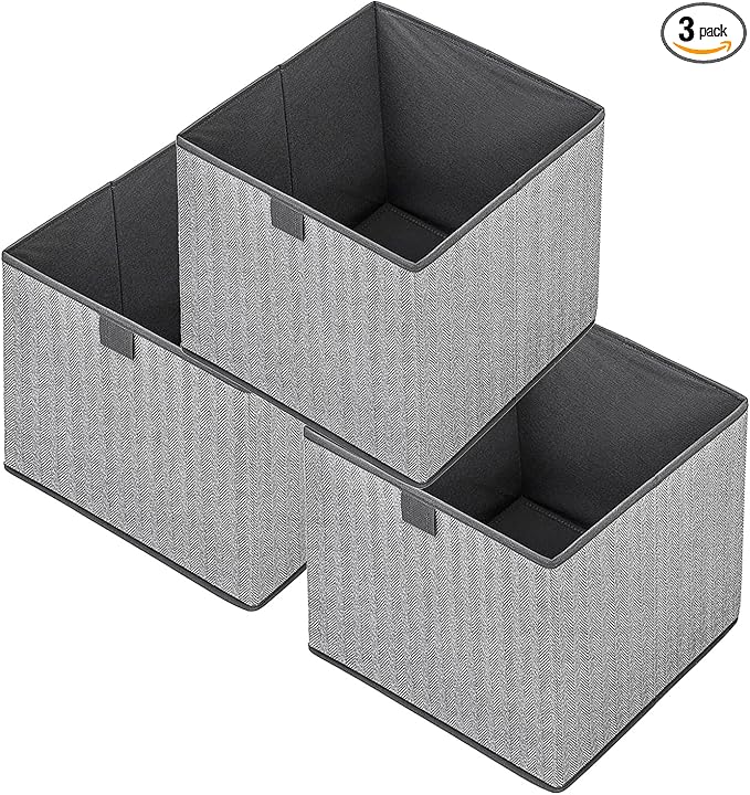 Storage Baskets, 11.8-Inch Woven Fabric Bins, Storage Cubes by EITMOW