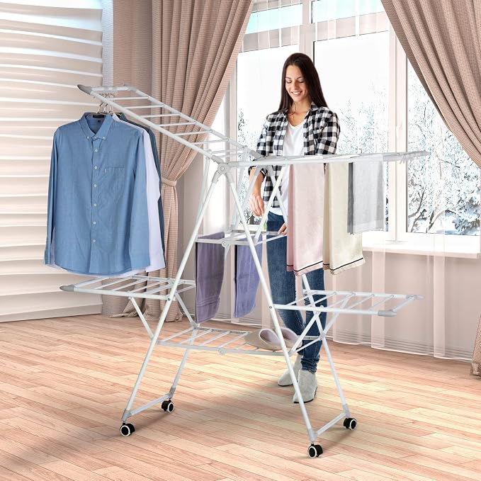 Gullwing Laundry Drying Rack, Space Saving Indoor & Outdoor Use, 61.81' x - Image 8