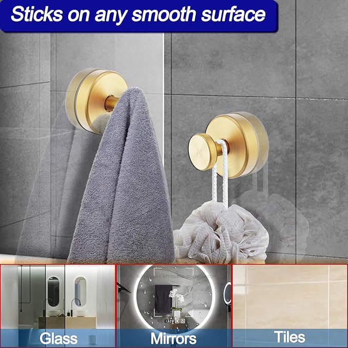 Suction Cup Hooks for Shower, Towel Hooks for Bathroom Window Glass, Bath Robe - Image 2