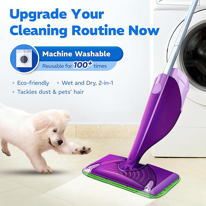 2 Pack Reusable Microfiber Mop Pads, Compatible - Image 4