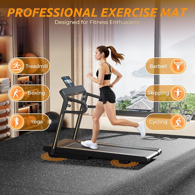 PRAISUN 0.6" Thicker Gym Mat, 12 Tiles 48 Sq Ft Workout Mats, Interlocking Foam - Image 2