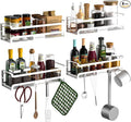 Spice Rack Wall Mount with Hooks by Couwilson