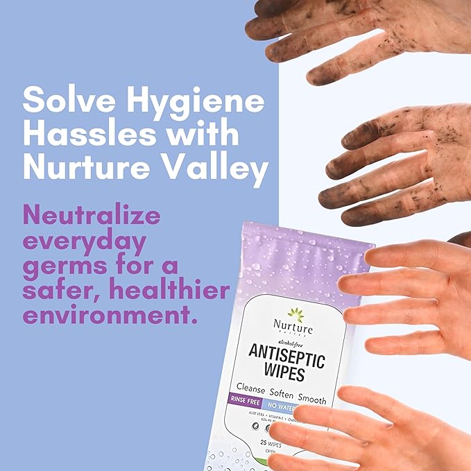 Nurture XL Antibacterial Body & Hand Wipes | Alcohol-Free Antiseptic Wet - Image 3