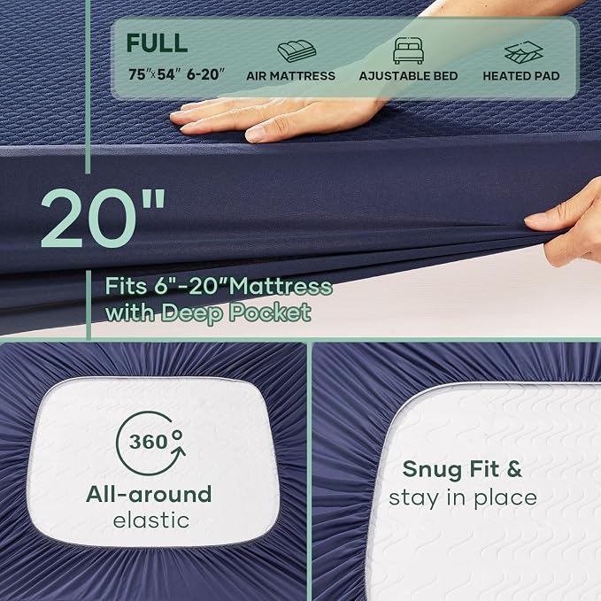 OhGeni 100% Waterproof Mattress Protector, Queen Size Mattress Pad, Fits 6"-20" - Image 2