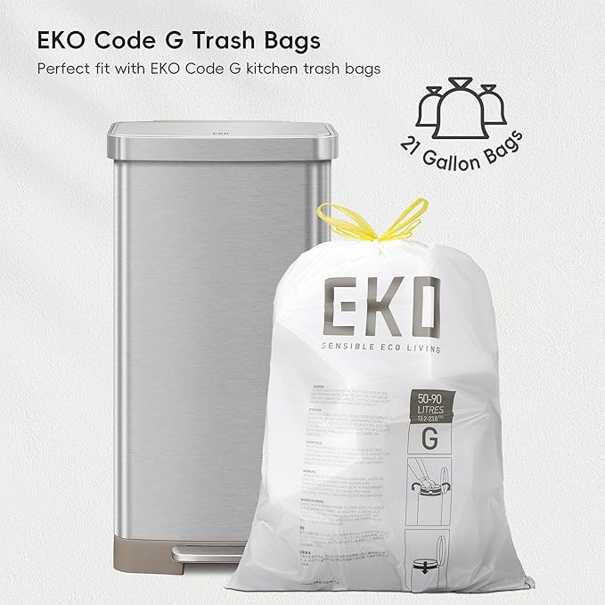 EKO Hudson Matte Stainless 75 Liter/20 Gallon Step Trash Can - Image 5