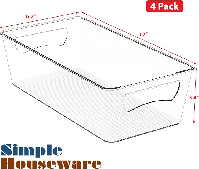 Simple Houseware Clear Storage Bins Organizer - Image 2