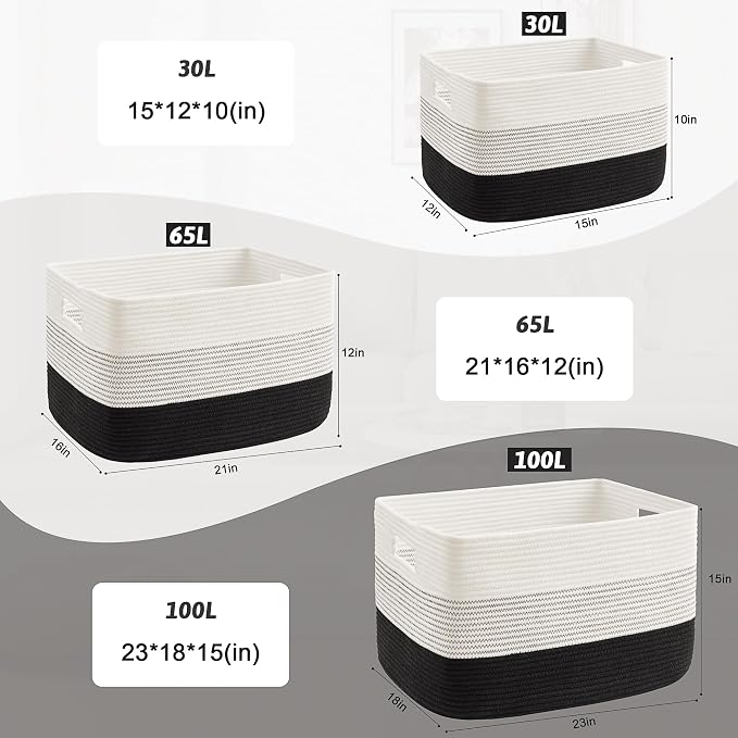 Blanket Basket, Rectangle Woven Baskets - Image 5