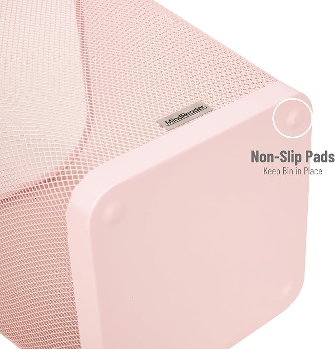 Mind Reader Mesh Trash Can, Square Wastebasket - Image 5