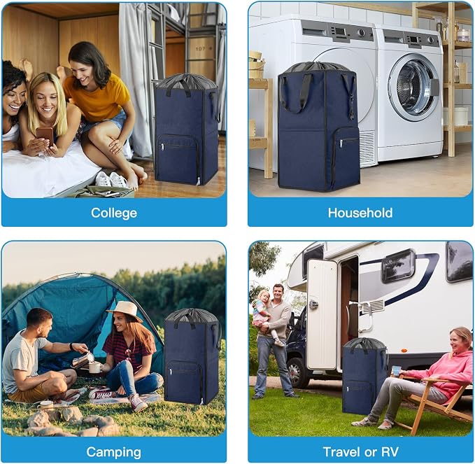 Bukere Laundry Basket, Laundry Backpack Bag - Image 7