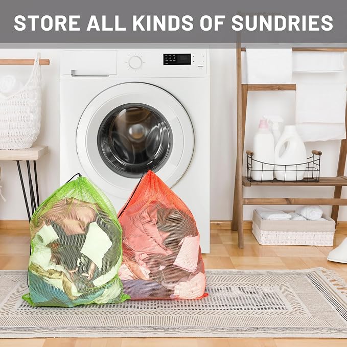 Berlune 24 Pcs Large Laundry Bag Colorful Extra Large Mesh Laundry Bag Bulk - Image 4