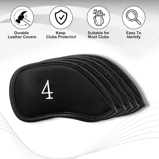 Golf 12pcs Thick Synthetic Leather Golf Iron Head Covers Set Headcover Fit All - Image 3