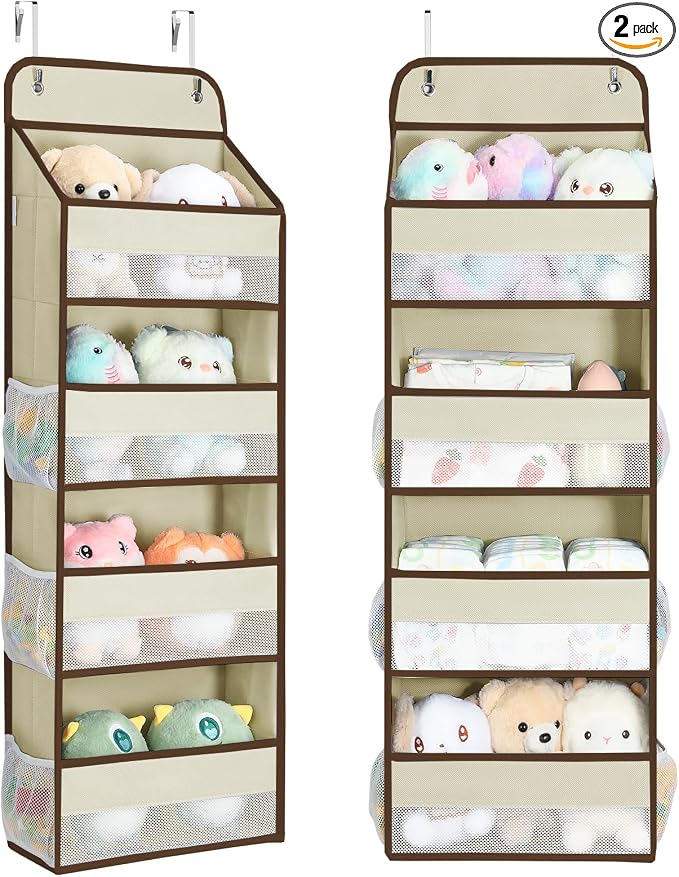 Yecaye 2 Pack 4 Tier Over the Door Organizer, Foldable Portable Baby Essentials by Yecaye