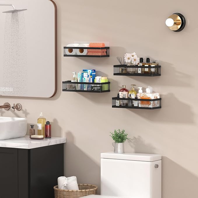 PUSDON Hanging Storage Baskets Organizer Wall Mount, Metal Wire Storage Bin Rack - Image 2