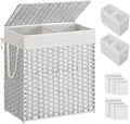 SONGMICS Laundry Hamper with Lid, 110L Clothes Hamper with 2 Removable Liner by SONGMICSbySONGMICSHOME