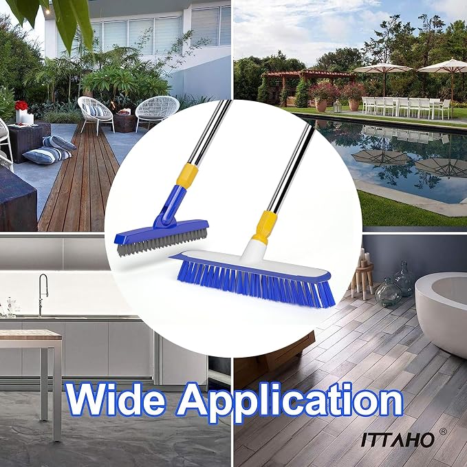ITTAHO 12" Wide Floor Scrub and Grout Brush Set - Image 8